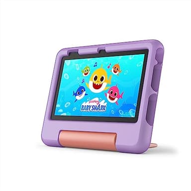 Amazon Fire 7 Kids Tablet, ages 3-7 (16 GB, Purple) + Backpack Bundle - Image 2