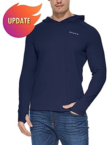 baleaf Men's Sun Protection Hoodie Shirt UPF 50+ Long Sleeve UV SPF T-Shirts Rash Guard Fishing Swimming Lightweight Deep Blue L - Image 6