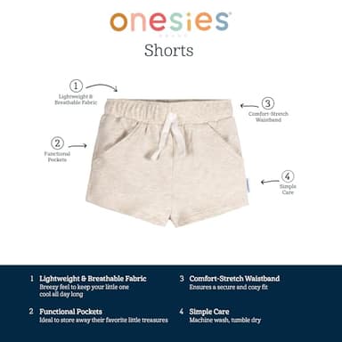 Onesies Brand Unisex Baby 3-Pack Knit Shorts, Stars - Image 6