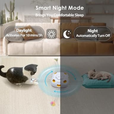 ORSDA 4 in 1 Interactive Cat Toys - Automatic Cat Toys for Indoor Cats & Kittens, 8 Holes Mice Whack-A-Mole, Hide and Seek Smart Motion with 5PCS DIY Replacement Refills - Image 7