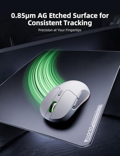 llano MP001 Tempered Glass Gaming Mousepad for FPS Gamers, 17.7”x15.8” Large Ultra-Smooth 0.85μm Micro-Etched Surface, 3mm Thick, Non-Slip Base, Compatible with Viper/G502, Large - Image 2