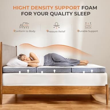 Sweetnight Tri Folding Mattress - 4-inch Foldable Mattress with a Collapsible and Washable Cover | Medium-Firm with Non-Slip Design | Suitable for RV Travel, Camping, Guest （Twin） - Image 2