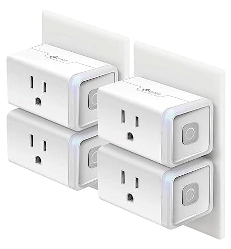 Kasa Smart Plug HS103P4, Smart Home Wi-Fi Outlet Works with Alexa, Echo, Google Home & IFTTT, No Hub Required, Remote Control, 15 Amp, UL Certified, 4-Pack, White - Image 1