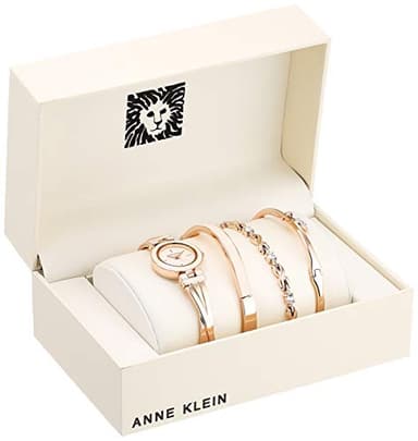 Anne Klein Women's AK/3284LPST Blush Pink and Rose Gold-Tone Bangle Watch and Premium Crystal Accented Bracelet Set - Image 2