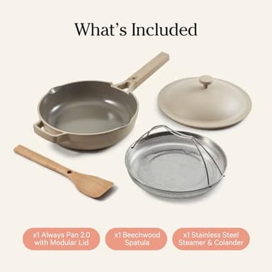 Our Place Always Pan 2.0-10.5” (2.6 Qt) Nonstick, Toxin-Free Ceramic Cookware | Patented 10-in-1 Aluminum Frying & Sauté Pan | Safe for Oven, Induction & All Cooktops up to 450°F | Steam - Image 3