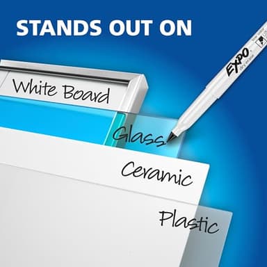 EXPO Low Odor Dry Erase Markers Ultra-Fine Tip Assorted Colors 8 Count - Image 6