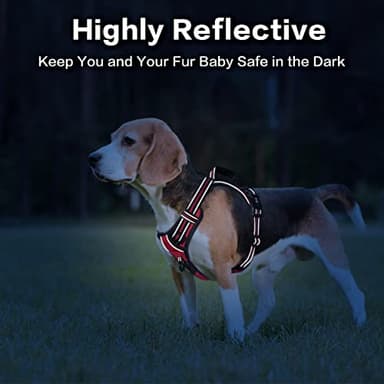 PoyPet No Pull Dog Harness, No Choke Front Clip Reflective Dog Vest with Soft Padded Vertical Handle, 3 Leash Attachments for Small Medium Large Dogs (Red,XL) - Image 6