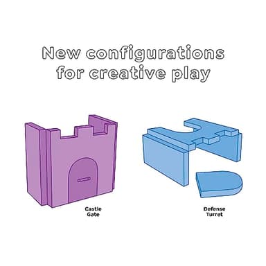 Yourigami Kids and Toddler Play Castle, Playroom Couch Add-On Set, Durable Modular Design, Blue Lagoon - Image 3