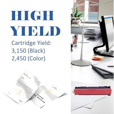 206X 206A Toner Cartridges 4 Pack High Yield M283fdw N283cdw Set Compatible Replacement for HP 206X 206A Color Laserjet Pro MFP M283cdw M255dw M283 Printer Ink (with Chip, Black Cyan Yellow Magenta) - Image 3