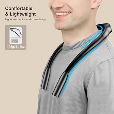 Gritin LED Neck Reading Light,Book Light for Reading in Bed-Eye Caring 3 Colors, Dimmable Brightness, Bendable Arms, 80+Hrs Runtime, Neck Round Design, Comfortable &Lightweight for Crafting, Knitting - Image 3