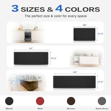 Villsure Kitchen Mat and Rugs, Cushioned Anti Fatigue Kitchen Mats, 1/2 Inch Thick Waterproof Non-Slip Kitchen Runner Rug, Heavy Duty Ergonomic Comfort Standing Desk Mat for Kitchen, Office, Laundry - Image 6