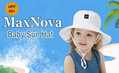 Baby Sun Hat Toddler Bucket Hat for Boys 2-7 Years 2pack Smile Face Grey/Navy - Image 7