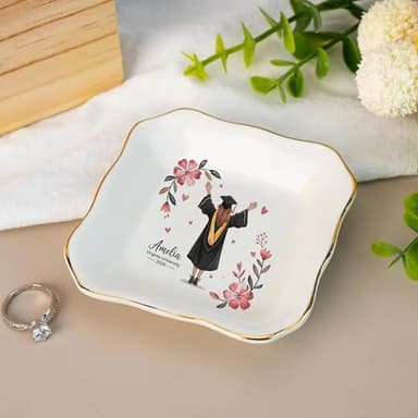 IZI POD Personalized Graduation Jewelry Dish, A Sweet Ending to a New Beginning, Graduation Senior Class of 2025, Gifts for Her, Women, Best Friends /11 - Image 4