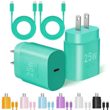 Type C Charger Fast Charging for iPhone 17 16 15, 2Pack [10FT&6FT] Long USB C Cable with 25W Phone Super Fast Charger Block Compatible with Galaxy S25/S24/Plus/Ultra,iPhone 15/16/17/Air/Plus/Pro Max - Image 1
