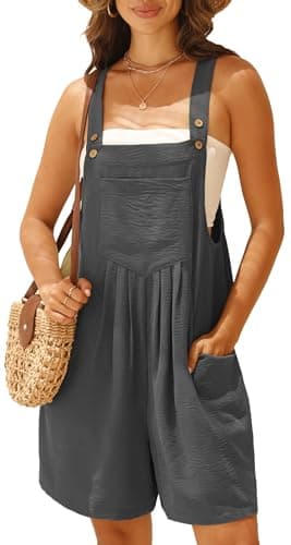 GRECERELLE Jumpsuits For Women Summer Short Overalls Casual Adjustable Loose Women's Rompers with Pockets 2024 - Image 1