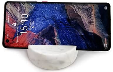 fashciaga Luxurious Marble Cell Phone Stand Holder for Cellphone Tablet On Desk, Countertop, Table, Nightstand. Heavy Real Stone Mobile Phone Stands (Solid) - Image 4
