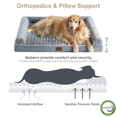 BFPETHOME Dog Beds for Large Dogs, Orthopedic Dog Bed for Medium Large Dogs,Big Waterproof Couch Pet Bed with Removable Washable Cover - Image 3