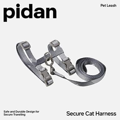pidan Cat Harness & Leash Set, Cats Escape Proof Adjustable Kitten Harness for Large Small Cats, Lightweight Soft Walking Travel Petsafe Harness Grey,Neck Girth 7.8'' 12.2'', Chest Girth 10.2'' 16.9'' - Image 2