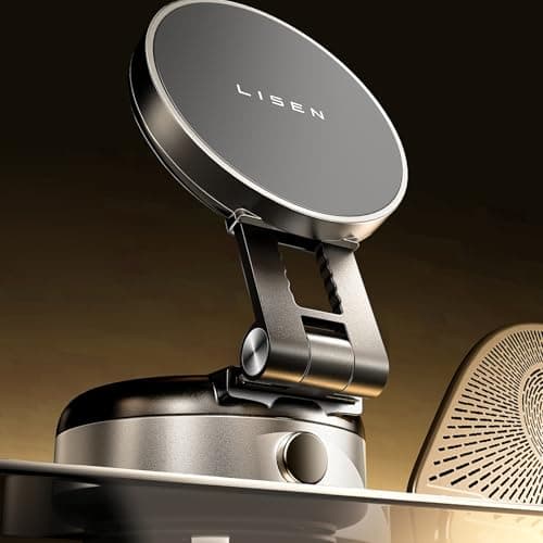LISEN for iPhone 17 Portable Electric Vacuum Suction Phone Holder for MagSafe, Suction Cup Phone Mount Foldable Only on Mirror/Smooth Surface for iPhone 17 Pro Max Air /16/15/14/13/12 - Image 1
