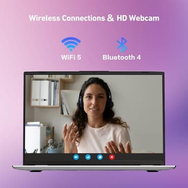 ANPCOWER 2025 Latest 14'' Laptop Compatible with Windows 11, 8GB RAM 256GB SSD, Quad-Core Processor(2.9GHz), 1080P FHD Display, TF Card Slot, USB-C, Mini-HDMI, WiFi5, Bluetooth, Webcam, Silver - Image 5