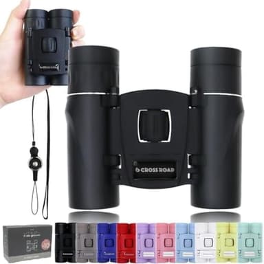 CROSSROAD 10x Binoculars for Adults and Children, Mini Pocket Binoculars, Waterproof Compact Binoculars for Bird Watching, Hunting, Concerts, Theater, Opera, Travel, Tourism, Japan Quality (Black - Image 3