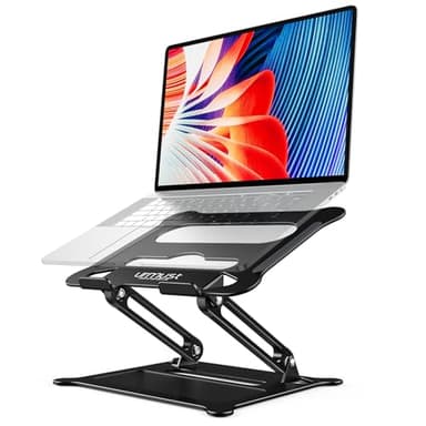 Urmust Laptop Notebook Stand Holder Adjustable Laptop Stand Portable Computer Riser Compatible with MacBook Air Pro HP Dell XPS Lenovo All Laptops 10-15.6"(Black) - Image 1