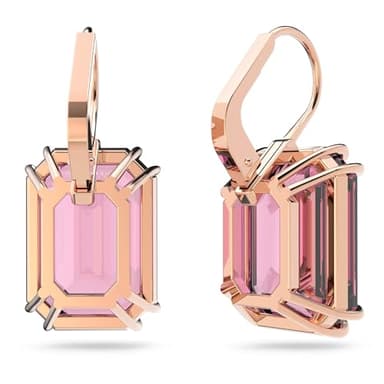 Swarovski Millenia Earrings, Octagon cut crystal, Pink, Rose-gold tone plated - Image 4