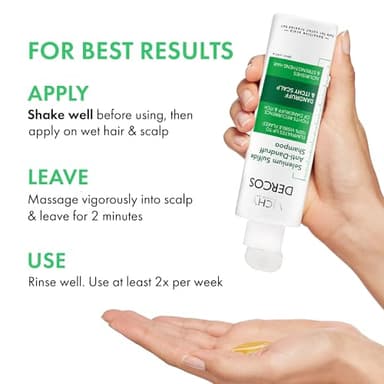 Dercos Anti Dandruff Shampoo, Dry Scalp Treatment and Itch Relief. Prescription Strength Comparable to 2% Ketoconazole, for Mild to Severe Dandruff-Prone Hair & Flaky, Itchy Scalps, 13.5 Fl. Oz. - Image 9