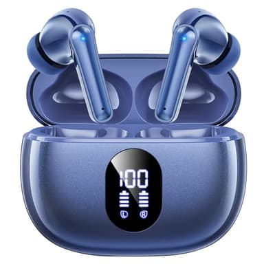 ZZU Wireless Earbuds, 2025 Ear Buds with Big Bass Stereo Sound, Lightweight Bluetooth Earbuds with 48 Hours Playtime, in-Ear Fit Earphones, IPX7, Hands-Free Calls with AI for iPhone, Android, Pad - Image 1