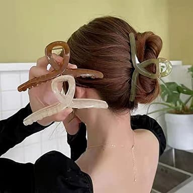 Big Hair Claw Clips - Butterfly Hair Accessories for Women and Girls with Long, Thick Hair - Large 5.1 Jelly Clips, 4 Pcs, Mother's Day Gifts - Image 2