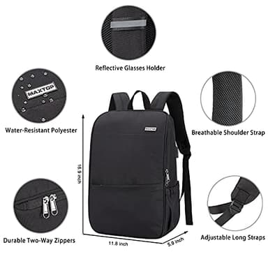 MAXTOP Deep Storage Laptop Backpack with USB Charging Port[Water Resistant] College Computer Bookbag Fits 15 Inch Laptop Black - Image 7