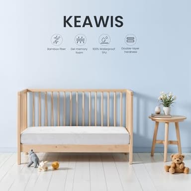 KEAWIS Memory Foam Crib & Toddler Mattress: Dual-Sided Soft Cribs mattresses for Waterproof - 52" x 27.6" x 5" - Breathable - Bamboo Toddler Bed Mattress Fits Baby and Kids - Image 6
