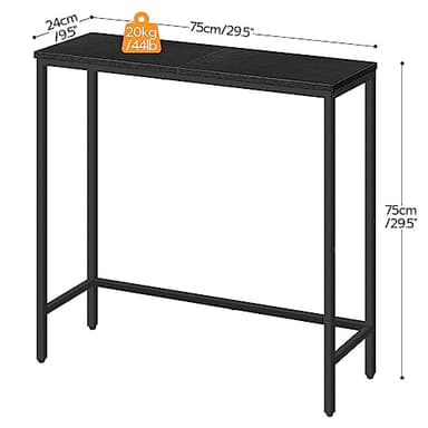 HOOBRO Narrow Console Table, 29.5" Small Entryway Table, Thin Sofa Table, Side Table, Display Table, for Hallway, Bedroom, Living Room, Foyer, Black BK75XG01 - Image 3