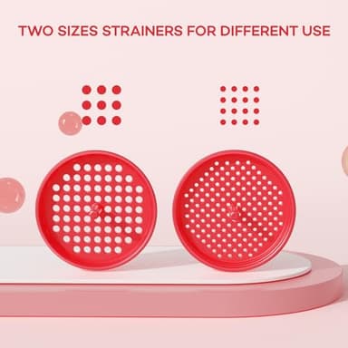 Pisol Wide Mouth Versatile Funnel, Canning Funnels for Kitchen Use, Food Grade Plastic Cooking Funnel Set with 4 Size Spouts and 2 Strainers for Filling Different Bottles and Bags, Red - Image 6