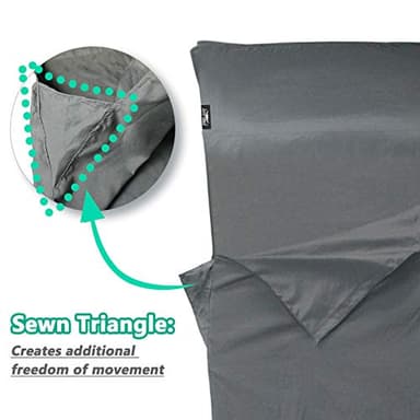 Frelaxy Sleeping Bag Liner, Adult Sleep Sack & Travel Sheets & Travel Sleep Sack for Backpacking, Hotel, Hostels & Traveling, Comfy & Easy Care Adults & Kids (Dark Gray - No Zipper) - Image 3
