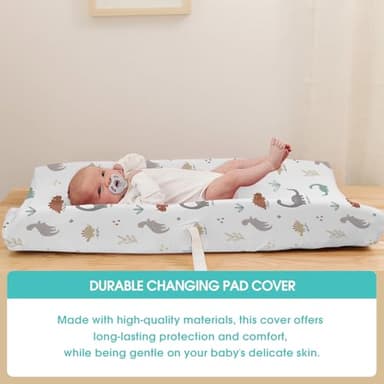 BROLEX Changing Pad Covers for Baby: Boy Girls Ultra Stretchy Soft 2 Pack, Cute Dinosaurs - Image 3