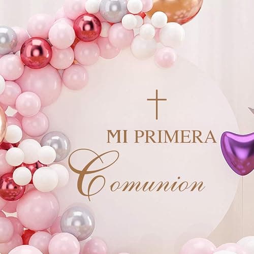 Mi Primera Comunion Spanish Wall Decal, Balloon Arch Decoration Sticker，Baby Shower Party Decal SignGender Reveal Party Decorations, Arch Decor Baby Party Decorations Vinyl Stickers. - Image 1