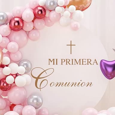 Mi Primera Comunion Spanish Wall Decal, Balloon Arch Decoration Sticker，Baby Shower Party Decal SignGender Reveal Party Decorations, Arch Decor Baby Party Decorations Vinyl Stickers. - Image 1