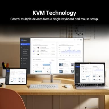 KTC 32 Inch 4K Smart Monitor with Google TV System UHD 3440x2560P Hey Google Voice Remote Netflix Licensed Dolby Audio HDR KVM Technology WiFi Bluetooth 65W PD Type C Fast Charger VESA Support - Image 7