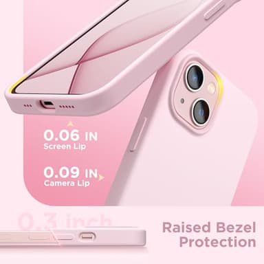 GolbinBox Magnetic for iPhone 13 Case & iPhone 14 Case, Compatible with MagSafe, [Soft Anti-Scratch Microfiber Lining], Slim Liquid Silicone Shockproof Protective Phone Case 6.1 inch, Chalk Pink - Image 7