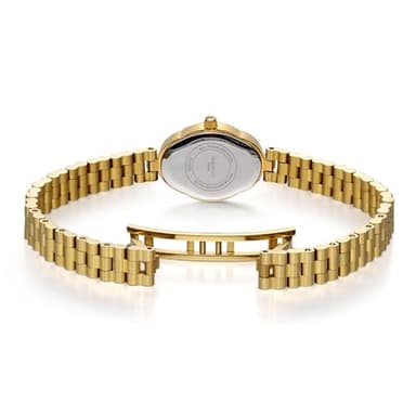 BERNY Gold Watches for Women Dainty Ladies Quartz Watch Vintage Copper Mirrors Shape Japanese Quartz Movement 3ATM Waterproof Fashion Female Wrist Watch Luxury Birthday Gifts-White Dial - Image 3