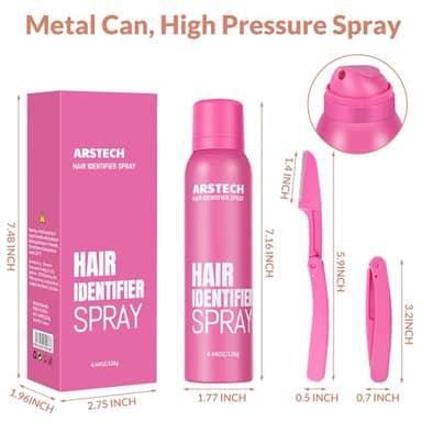 Hair Identifier Spray for Face Shaving Dermaplaning Tool Skin Body Dermaplaning Spray for Women with 4 Face Razor for Face Shaver Hair Removal Kit Excess Hair Dermaplane Razor for Women Face - Image 2