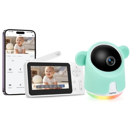 Baby Monitor with Camera and Audio, 1080P Baby Camera Monitor WiFi Smartphone App Control Night Vision 4.3” Screen 2-Way Talk Temperature & Humidity Sensor Lullabies Motion & Cry Detection iOS/Android - Image 1