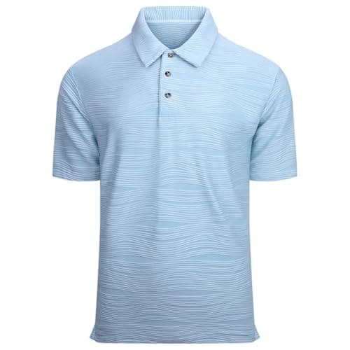 Esabel.C Mens Knit Polo Shirts Short Sleeve Collared Casual Shirt Polo Shirts for Men,Blue,XL - Image 1