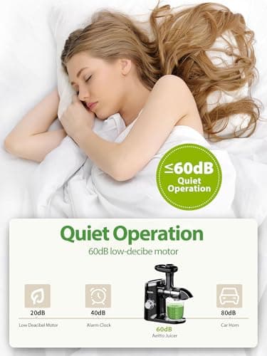 Aeitto Juicer Machines with Soft & Hard Modes, Quiet Motor, Reverse Function, Juicer Machines Vegetable and Fruit, Cold Press Juicer, Easy to Clean with Brush - Image 9