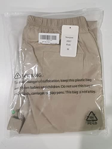 Soojun Womens Summer Elastic Waist Comfy Stretch Pull On Pants, Color Khaki, Large - Image 4