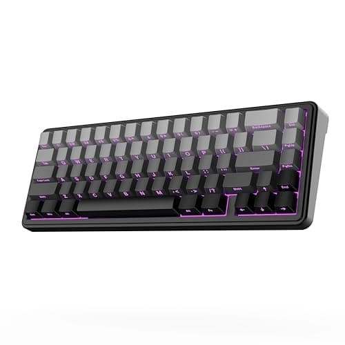 EPOMAKER x Aula F65 65% Wireless Mechanical Keyboard, Hot Swappable Gasket Custom Gaming Keyboard with Five-Layer Padding, RGB Backlit, Bluetooth/2.4GHz/USB-C (Black, Reaper Switch) - Image 1