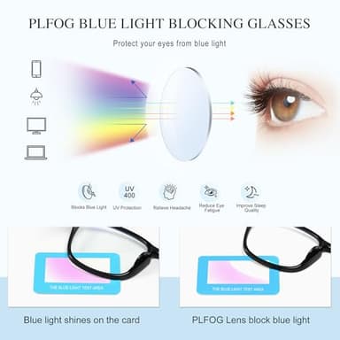 PLFOG Blue Light Glasses For Woman Men - Anti Eyestrain Computer Gaming Eyeglasses Blue Light Blocking Glasses - Image 3