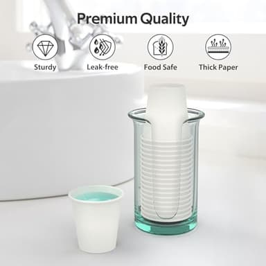 Dealusy 200 Count 3 oz Disposable Coffee Cups, Bathroom Mouthwash Cups, Leak-Free Food Safe Small Paper Mini Cup - Image 3
