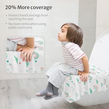Blissful Diary 30 Pcs Toilet Seat Covers Disposable for Toddlers & Adults, Extra Large Waterproof, Portable Package for Travel, Kids Potty Training - Image 5